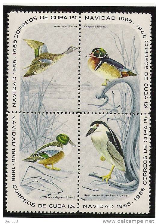 P780.-.C UBA.- 1965 .- " BIRDS / PAJAROS - NAVIDAD  " .- EDIFIL #: 1266-1269  .- MNH.- - Canards