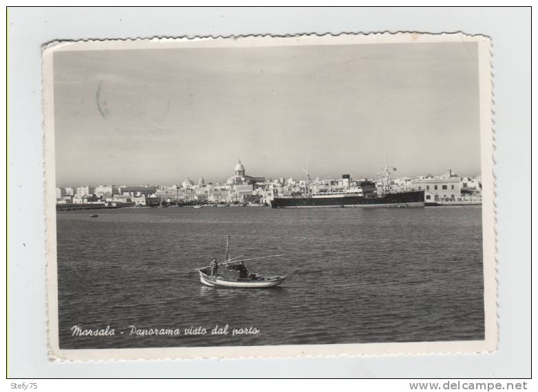 Marsala-trapani-panorama Visto Dal Porto-nave-pescatori - Marsala