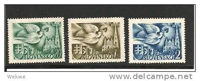 Slo Mi.Nr. 102-04/-SLOWAKEI - EUROPA Postkonferenz 1942 (Taube/Stephansdom)** MNH - Ungebraucht