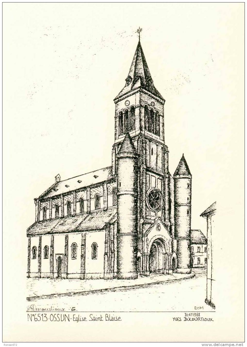 65 OSSUN - Eglise Saint Blaise  - Illustration Yves Ducourtioux - Ossun