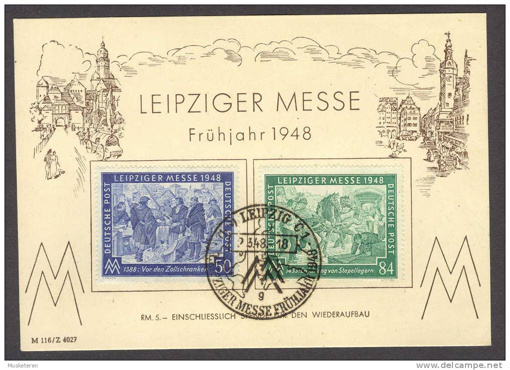 Germany Allied Occupation Zone Mi. 967-68  FDC Card 2.3.1948 LEIPZIGER Messe Frühjahr €18,- - Sonstige & Ohne Zuordnung