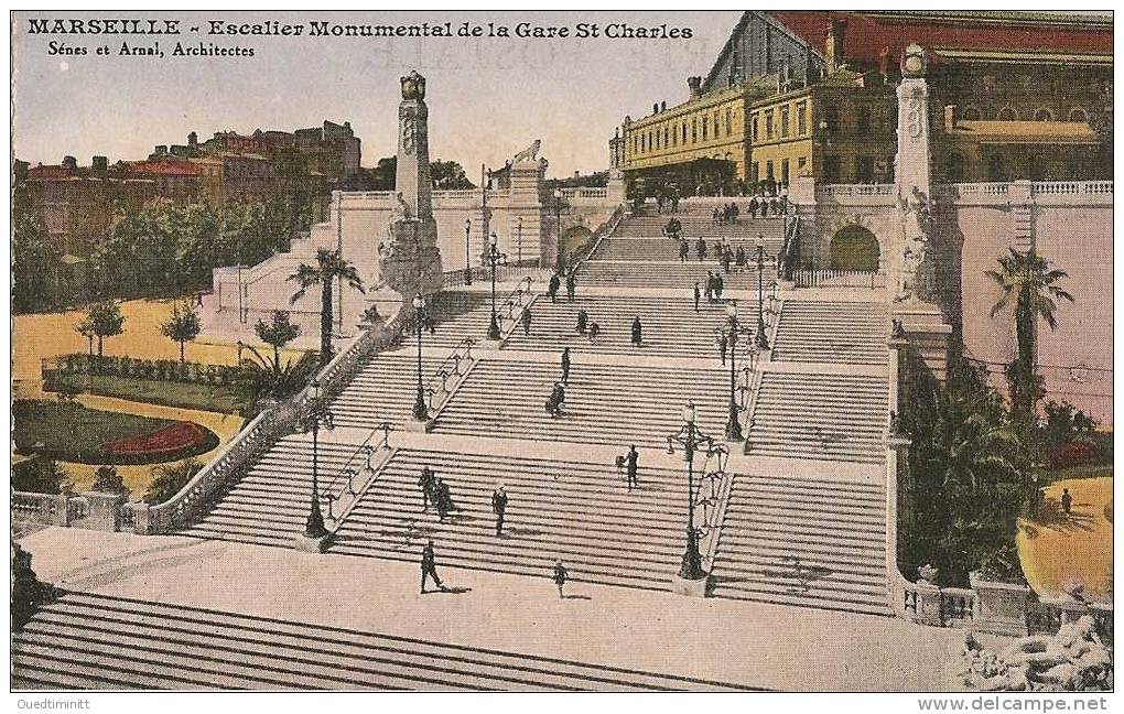 Marseille.L'escalier Monumental De La Gare St-Charles. - Quartier De La Gare, Belle De Mai, Plombières