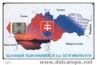 # SLOVAKIA A4b Map Of Slovakia II 75 Sc5 02.93 30000ex Tres Bon Etat - Slowakei