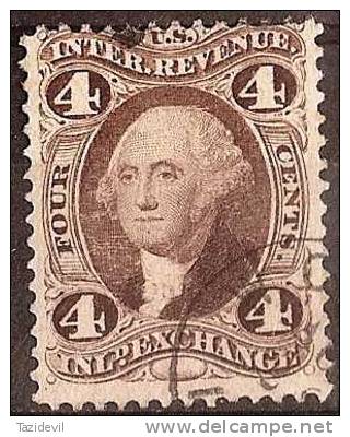 USA - 1863 4c Revenue - Inland Exchange. Scott R20c. Used - Fiscal