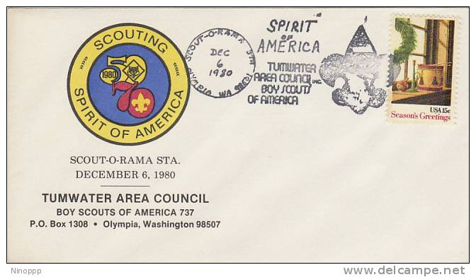 USA-1980 Scouting Spirit Of America Tumwater Area Council Souvenir Cover - Other & Unclassified