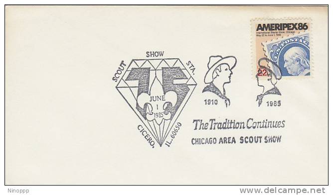 USA-1985 75th Anniversary Scouting Scout Show Station, Cicero - Other & Unclassified