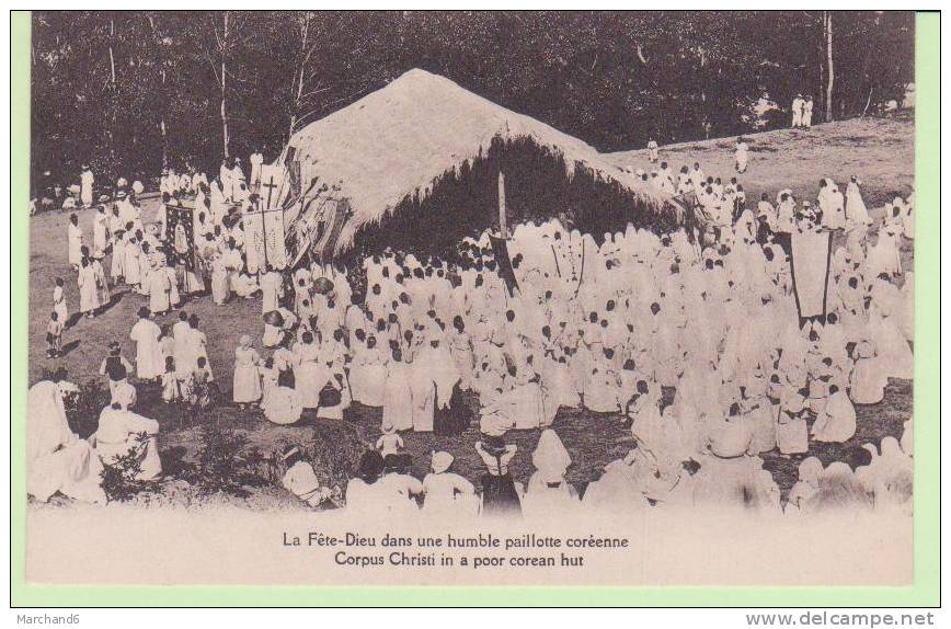 COREE DU NORD OU SUD.LA FETE DIEU DANS UNE HUMBLE PAILLOTTE COREENNE - Korea (Noord)