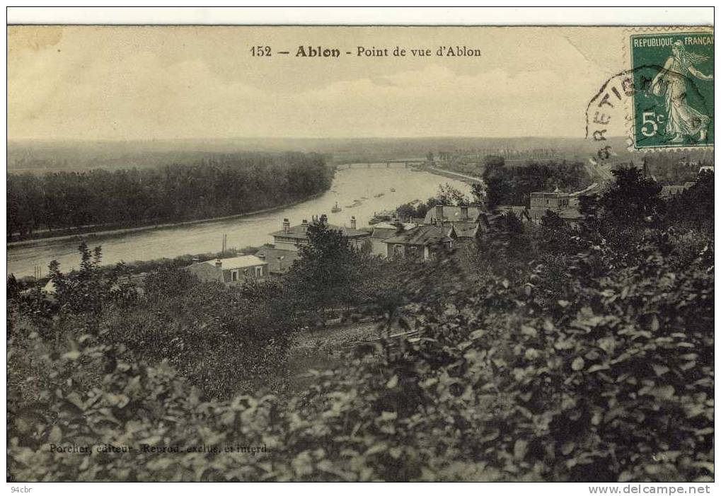 CPA (  94) ABLON    Point De Vue (leger Choc Coin Haut Gauche ) - Ablon Sur Seine