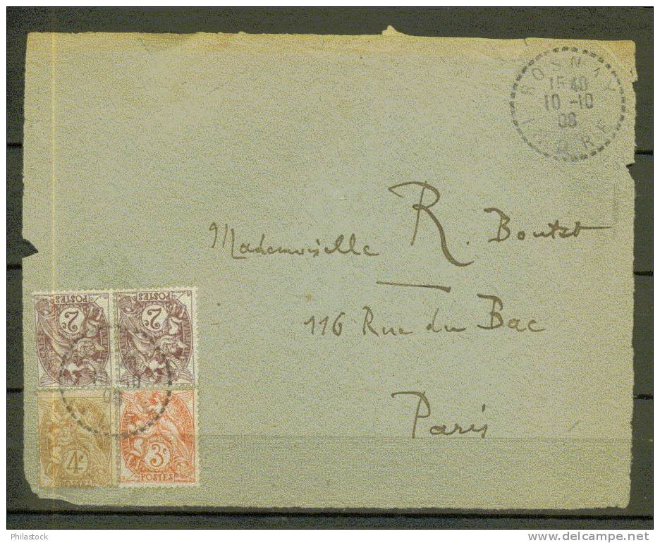 FRANCE N° 108 Paire + 109 & 110 Obl. S/Devant De Lettre Affr; à 11ct. - Covers & Documents