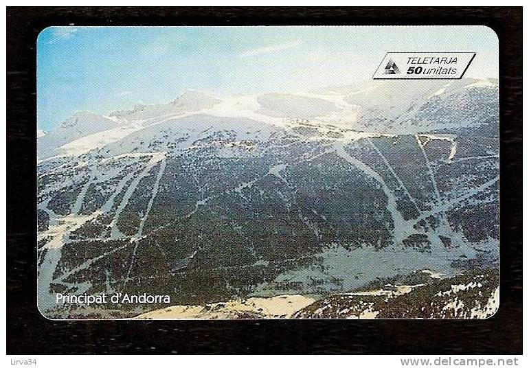 TÉLÉCARTE D 'ANDORRE  50 UNITÉS-  N° 86  - UTILISÉE - BON ÉTAT GÉNÉRAL- SKI - Andorre