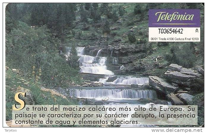 TARJETA DE ESPAÑA DE UNA CATARATA  (WATERFALL,CASCADA) TIRADA 4500 - Paisajes