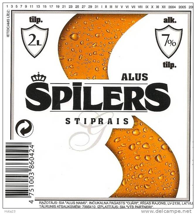 Latvia - Spoiler - Beer Label 2 Litre - Cerveza