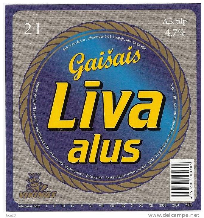 Latvia - Liva - Beer Label 2 Litre - Cerveza
