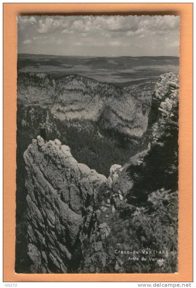 F094 Creux Du Van, Arête Du Vertige.Tampon Le Grand Vy, Noiraigue. Cachet Boudry 1949 Vers Spiez - Boudry