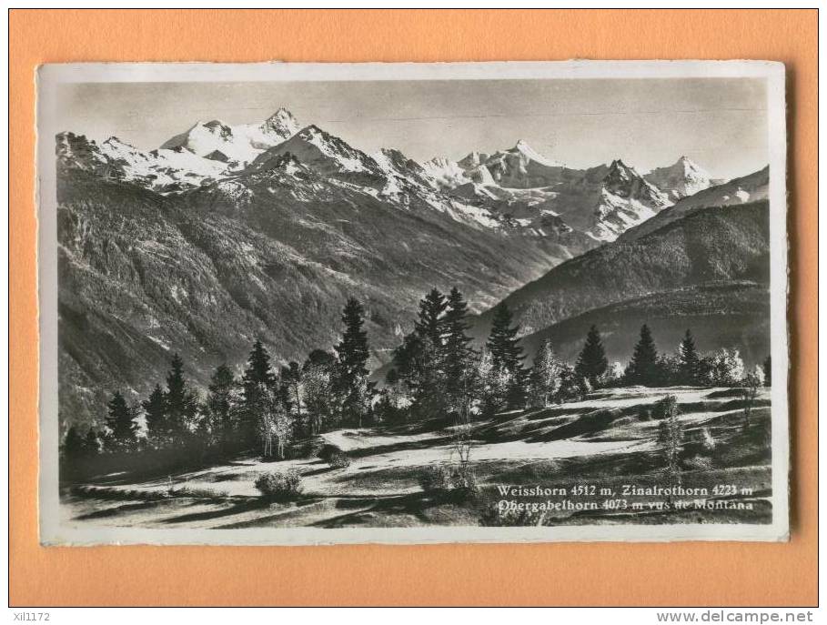 F108 (Crans) Montana : Vue Sur Weisshorn, Zinalrothorn, Obergabelhorn, Val D'Anniviers. 1939 Sous Envel. - Anniviers