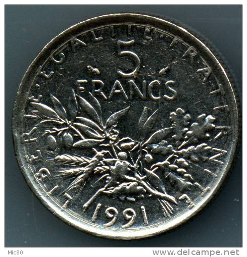 5 Francs Semeuse 1991 Spl - Autres & Non Classés