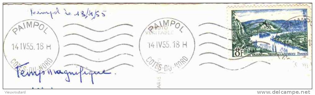 CPSM. ENVIRONS DE PAIMPOL. LEVER DE SOLEIL SUR LA MER. DATEE 1955. DENTELLEE. - Hold To Light