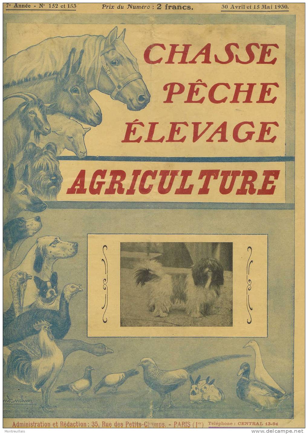 Chasse, Pêche, élevage, Agriculture, De 1930,  N° 152, 11 Pages, Format 22,5 X 30,5, Gibier, - Caccia/Pesca