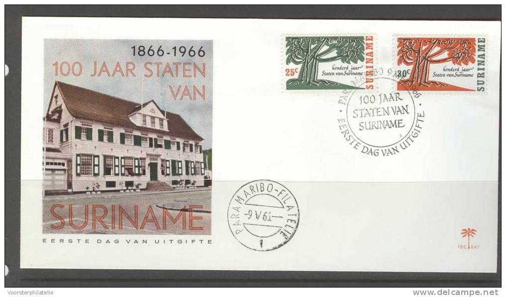 SURINAME 1966 FDC E47 BLANCO VERY FINE - Suriname ... - 1975