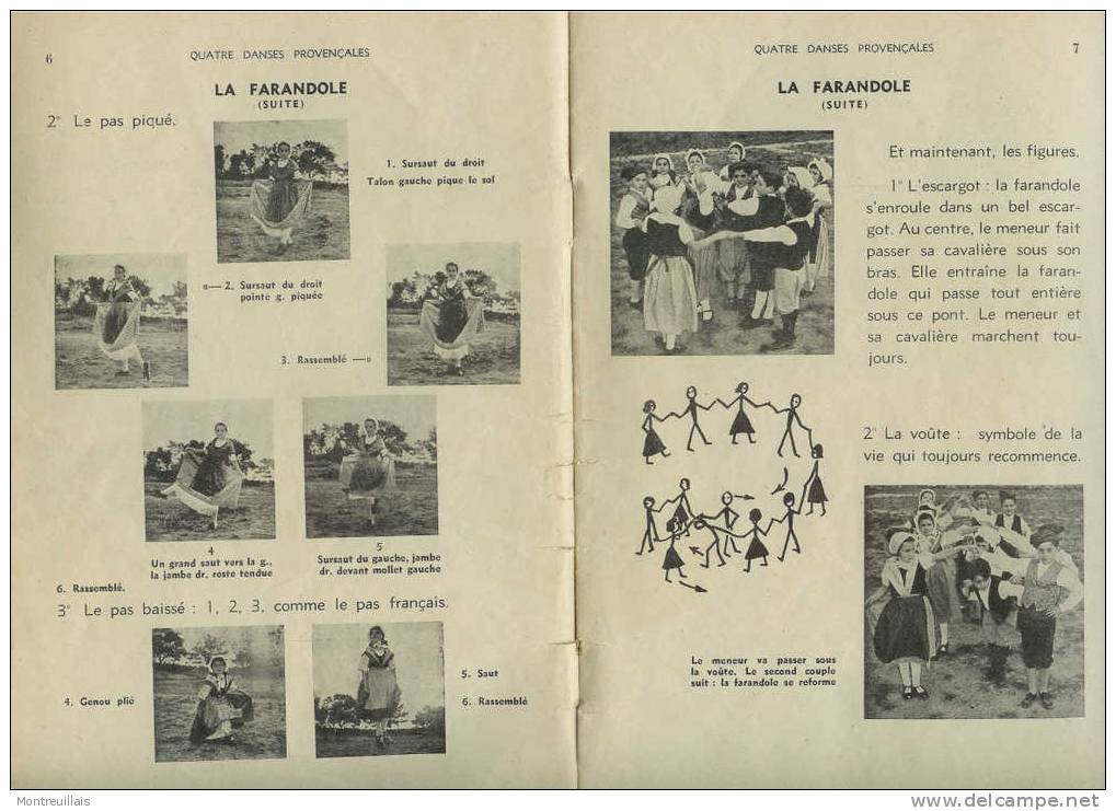 4 Danses Provençales Par Bibliotèque De Travail, 214, De 1952, 24 Pages - Provence - Alpes-du-Sud