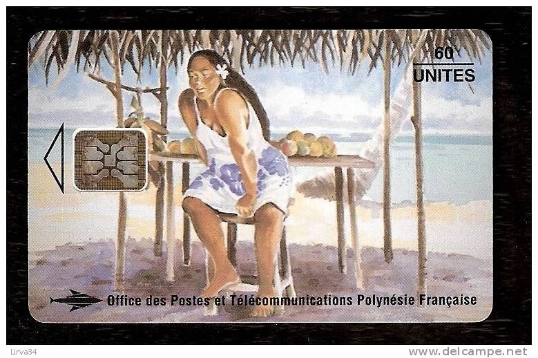 TÉLÉCARTE POLYNÉSIE FRANCAISE  60 UNITÉS-  N° 26 - UTILISÉE - BON ÉTAT GÉNÉRAL-  TABLEAU - Frans-Polynesië