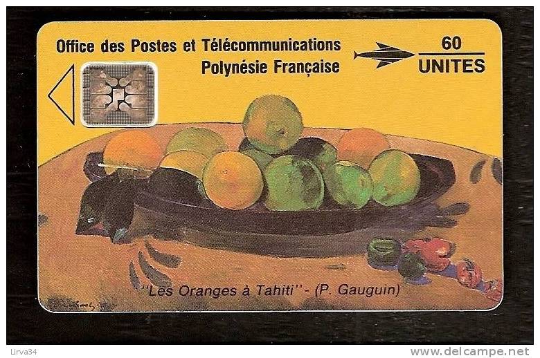 TÉLÉCARTE POLYNÉSIE FRANCAISE  60 UNITÉS-  N° 5 - UTILISÉE - BON ÉTAT GÉNÉRAL-  TABLEAU - Frans-Polynesië