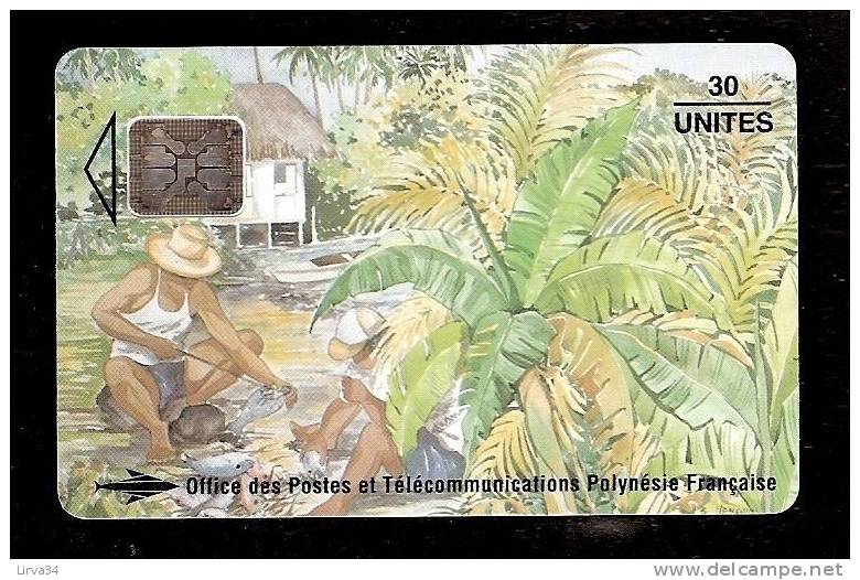 TÉLÉCARTE POLYNÉSIE FRANCAISE  30 UNITÉS-  N° 25 - UTILISÉE - BON ÉTAT GÉNÉRAL- TABLEAU - French Polynesia