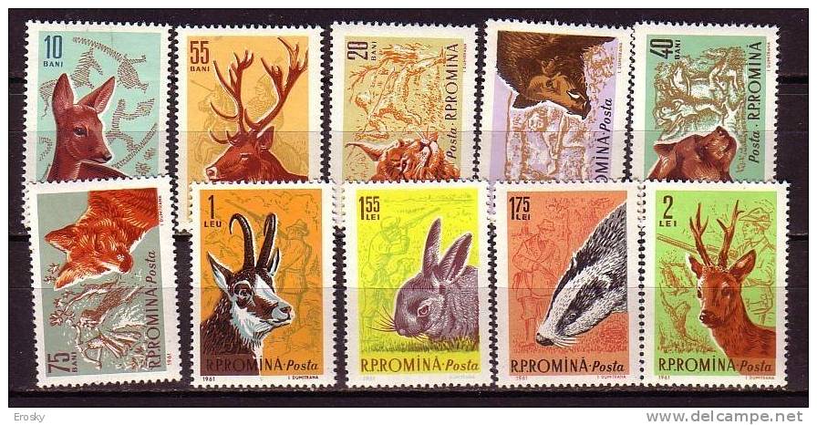 R7224 - ROMANIA ROUMANIE Yv N°1781/90 * ANIMAUX ANIMALS - Neufs