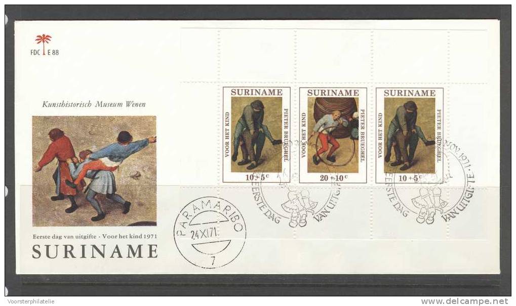 SURINAME 1971 FDC E88  BLANCO VERY FINE - Suriname ... - 1975