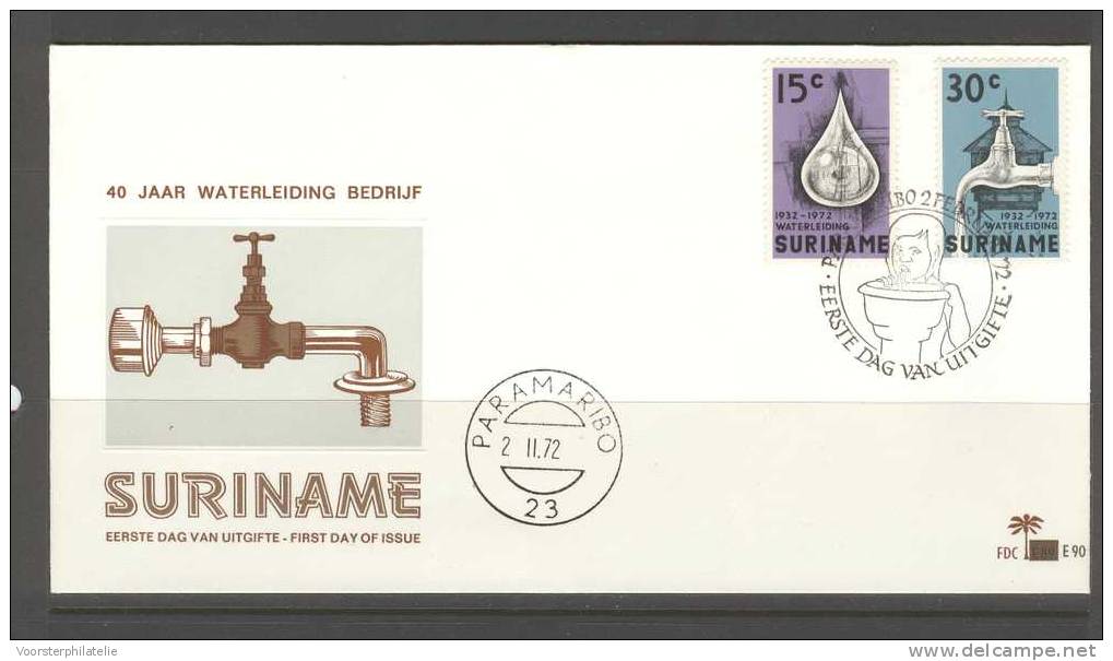 SURINAME 1972 FDC E90  BLANCO VERY FINE - Suriname ... - 1975