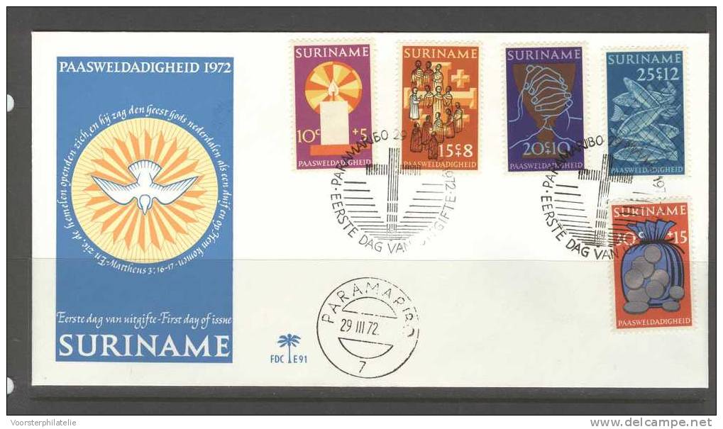 SURINAME 1972 FDC E91 PASEN EASTERN  BLANCO VERY FINE - Suriname ... - 1975