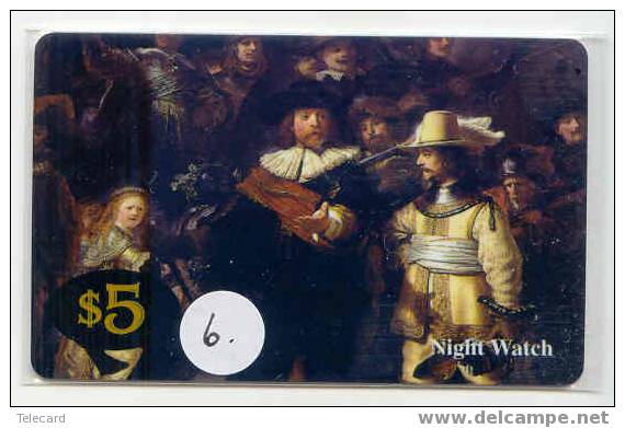 REMBRANDT Peinture Painting Schilderij NACHTWACHT NIGHT WATCH  (6) Telecarte Phonecard RARE - Schilderijen