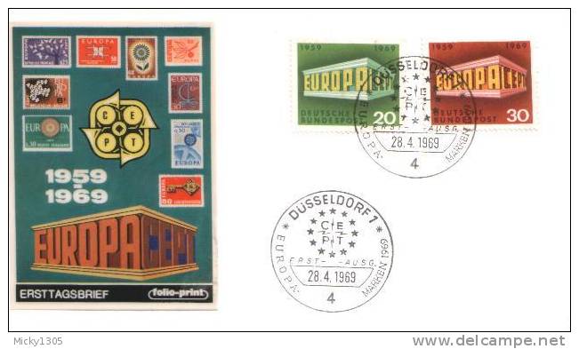 Germany - Mi-Nr 583/584 FDC (r569)- - 1961-1970