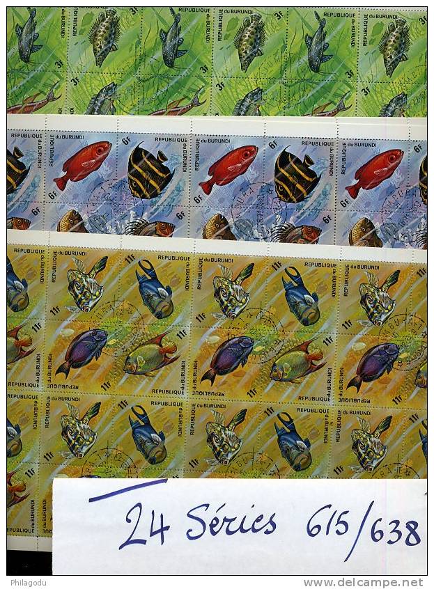 POISSONS Tropicaux 24 Séries Complètes   Cote 3,50 € La Série - Used Stamps