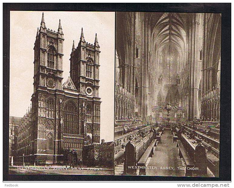 2 Early Postcards Westminster Abbey London - Exterior & Interior - Ref 397 - Westminster Abbey