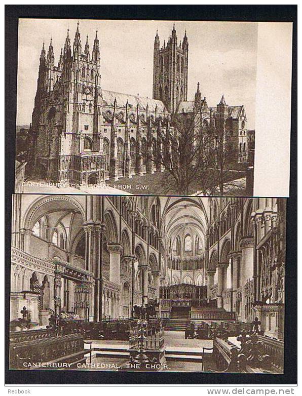 2 Early Postcards Canterbury Cathedral Kent - Exterior & Interior - Ref 397 - Canterbury