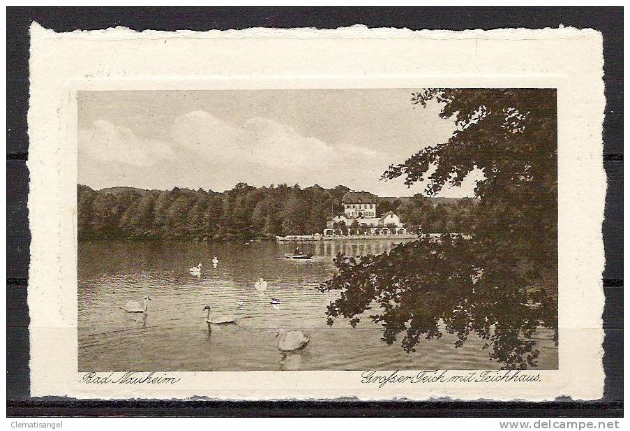 SELTEN!! BAD NAUHEIM * GROSSER TEICH MIT TEICHHAUS AUF BÜTTEN * 1910 *!! - Bad Nauheim