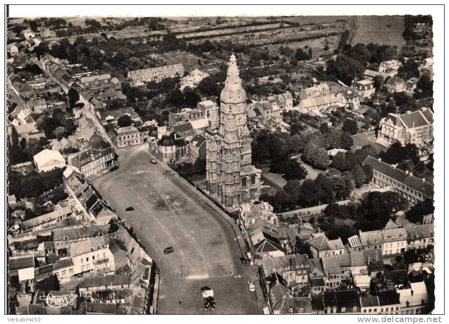 59..SAINT AMAND LES EAUX..VUE GENERALE AERIENNE..1963..AVEC FLAME DE ST AMAND - Saint Amand Les Eaux