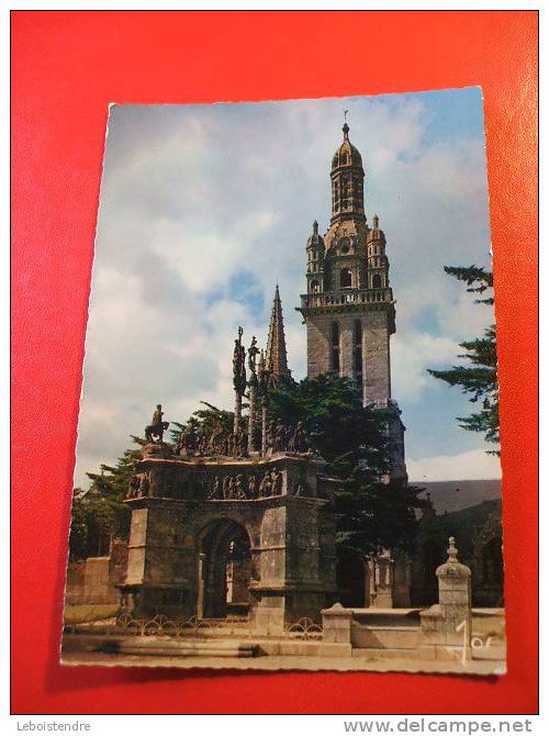 CPSM-(29-FINISTERE)- PLEYBEN-ENSEMBLE DE L'EGLISE PAROISSIALE DU XVIe.S-LE CALVAIRE DE 1555-LA TOUR RENAISSANCE 1588 - Pleyben