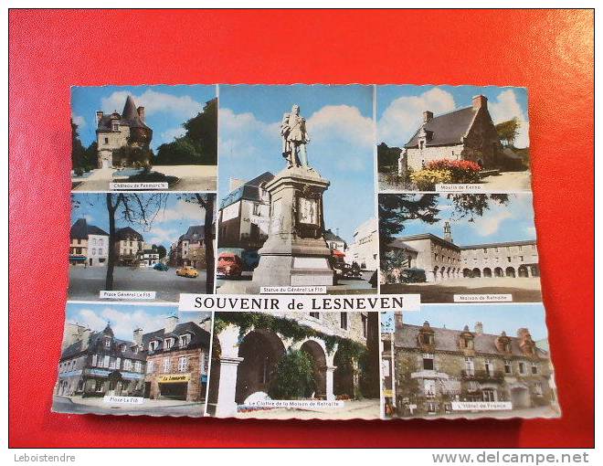 CPSM-(29-FINISTERE)- SOUVENIR DE LESNEVEN-MULTI-VUES-CARTE EN BON ETAT - Lesneven