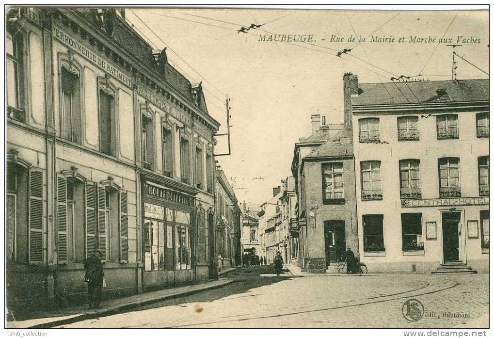 MAUBEUGE -  Rue De La Mairie Et Marché Aux Vaches - Maubeuge