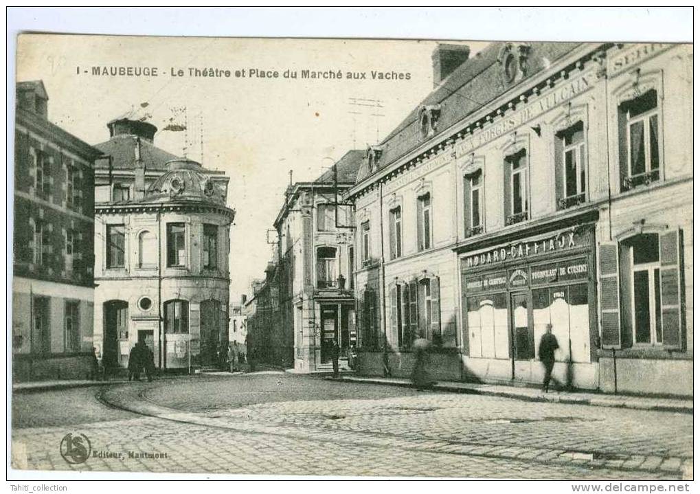 MAUBEUGE -  Le Théâtre Et Place Du  Marché Aux Vaches - Maubeuge