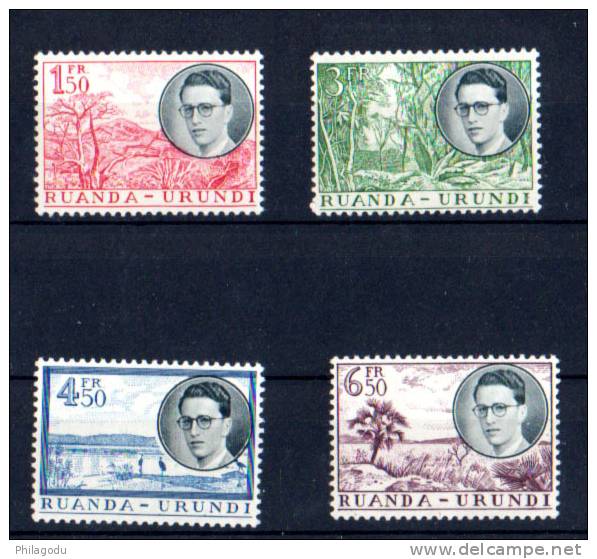 Ruanda-Urundi 1955, Voyage Du Roi Baudouin, N° 196 / 99**, Cote 25 € ++ Neuf Sans Charnière ++ - Neufs