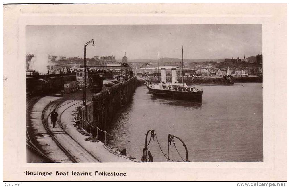 UK FOLKESTONE Boulogne Boat Leaving Folkestone, Ed Upton, 1909 - Folkestone