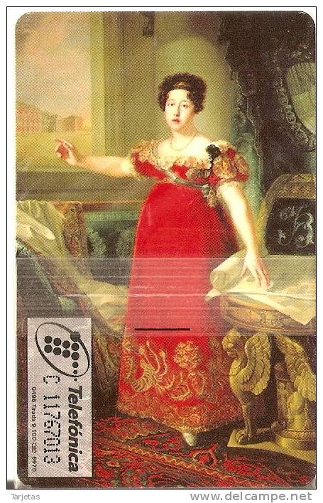 TARJETA DE ESPAÑA DE ISABEL DE BRAGANZA DE TIRADA 9100 NUEVA-MINT  (PINTURA-PAINTING) - Peinture