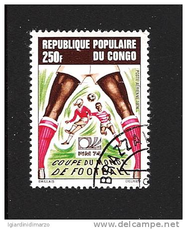 REPUBLIQUE POPULAIRE DU CONGO -1974: Valore Obliterato Da 250 F. Per I CAMPIONATI MONDIALI DI CALCIO - In Ottime Condiz. - 1974 – Alemania Occidental