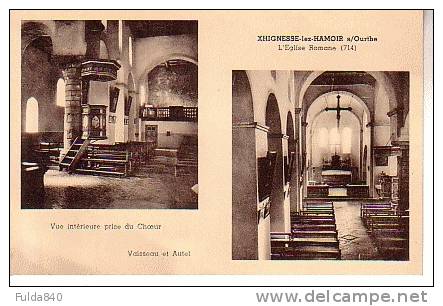 CPA.    XHIGNESSE-LEZ-HAMOIR.      L'Eglise Romane - Vue Intérieur Prise Du Choeur - Vaisseau Et Autel. - Hamoir