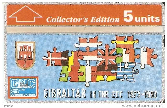 23 TARJETA DE GIBRALTAR DE LA COMUNIDAD EUROPEA (BANDERAS) - Gibilterra