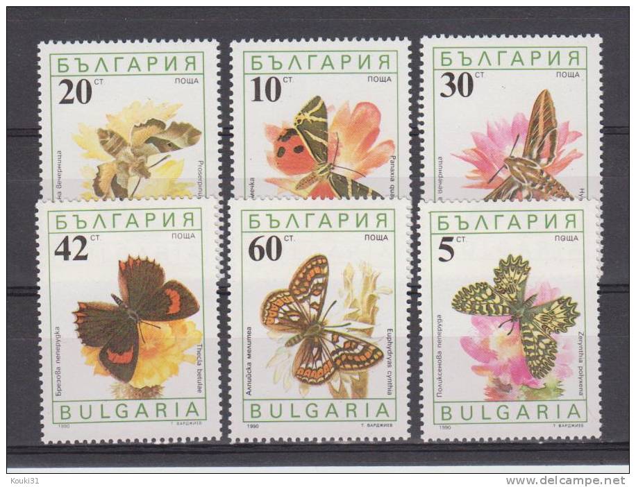 Bulgarie YT 3324/9 ** : Papillons - Neufs