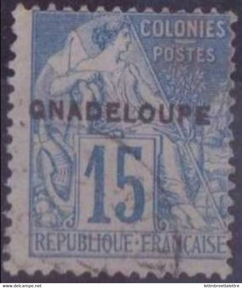 ⭐ Guadeloupe - YT N° 19 A B - Surcharge GuaBloupe - Oblitéré - 1891 ⭐ - Other & Unclassified